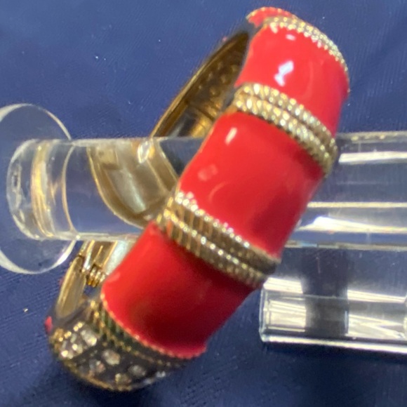 Carnation Pink and Gold with Gemstones Bracelet - Picture 4 of 7